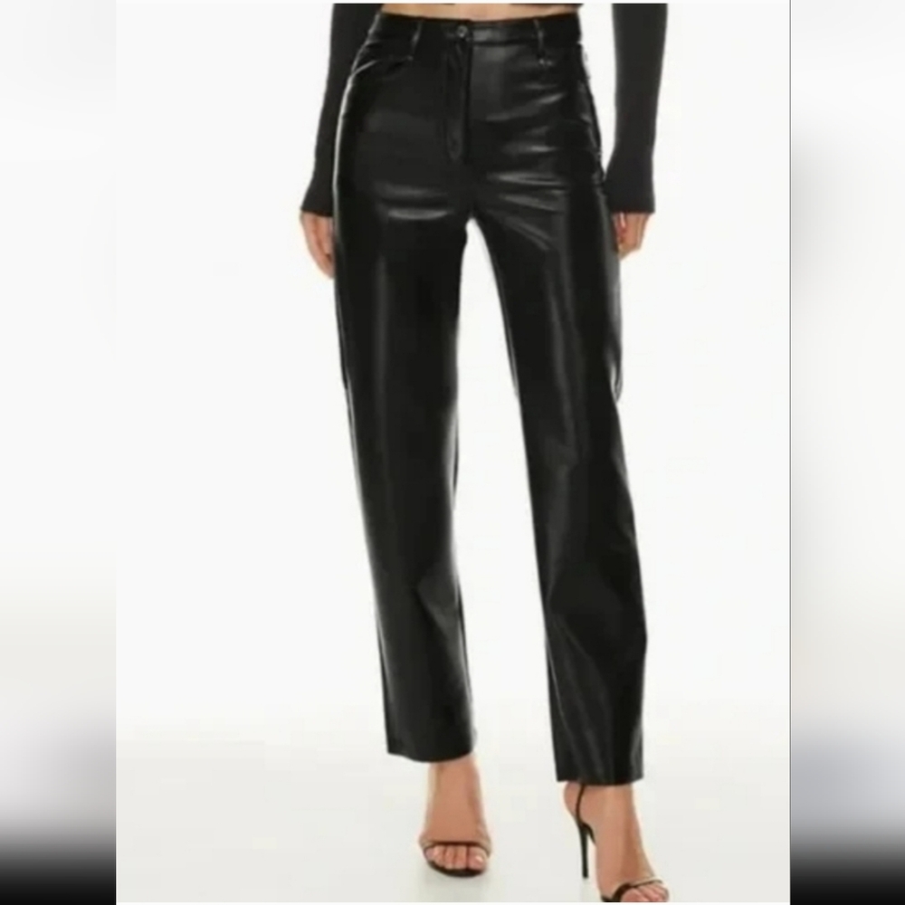 Aritzia Wilfred Women's Black Vegan Leather Pants